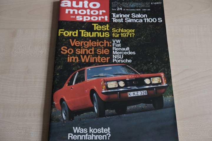 Deckblatt Auto Motor und Sport (24/1970)